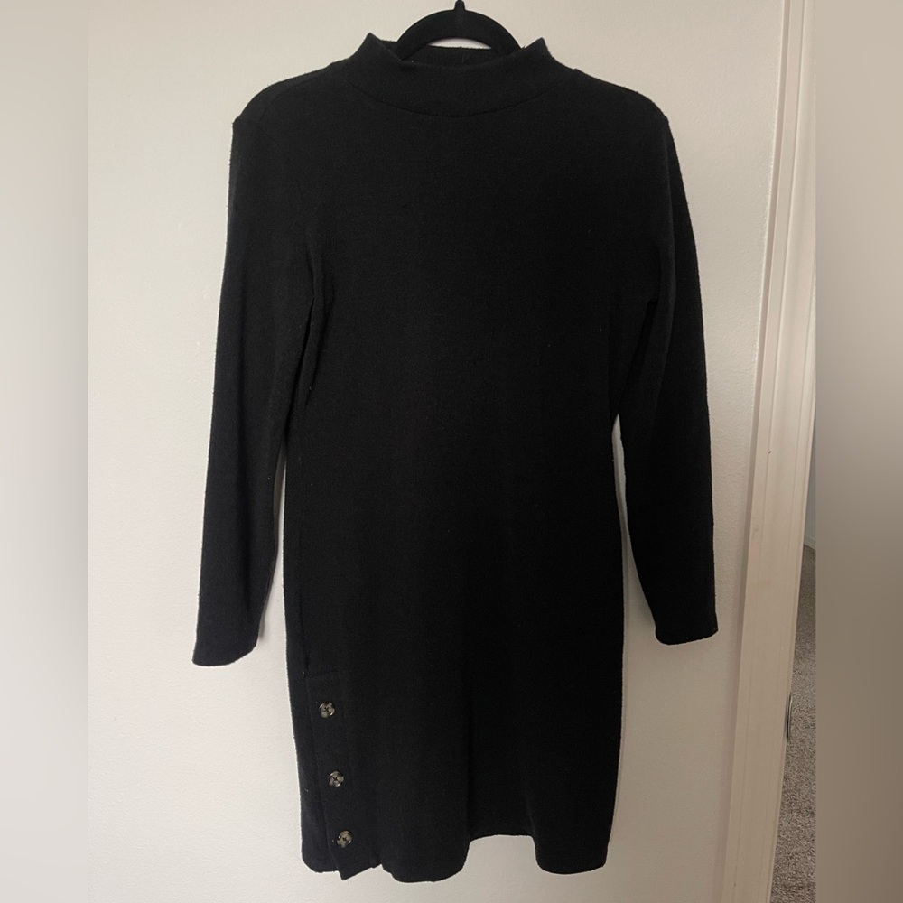 Black banana republic warm long sleeve dress
